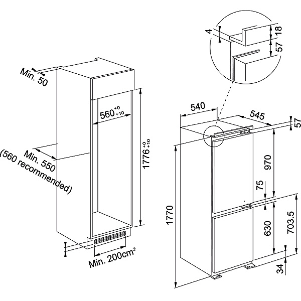 Frigider încorporabil Franke FCB 320 V NE E 118.0606.722 - imagine 6