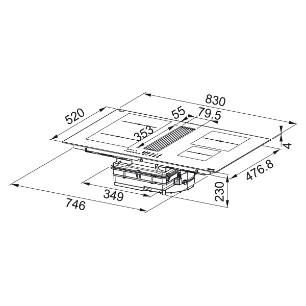 Hota in blat cu plita cu inductie integrata Franke Maris2Gether FMA 8381 R HI Nero 340.0705.337 - imagine 6