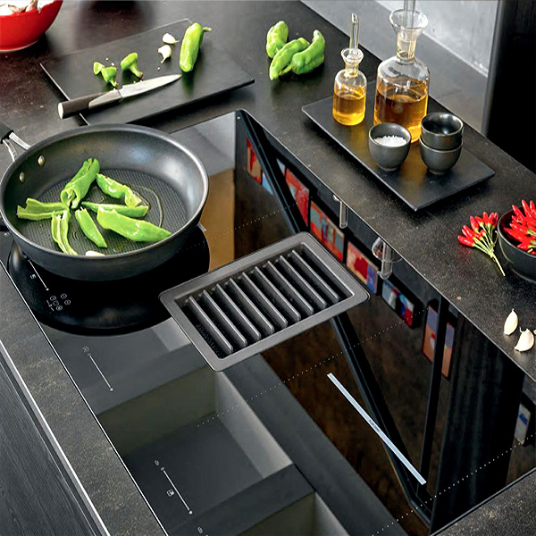 Hota in blat cu plita cu inductie integrata Franke Mythos 2gether FMY 839 HI 2.0 Cristallo Nero