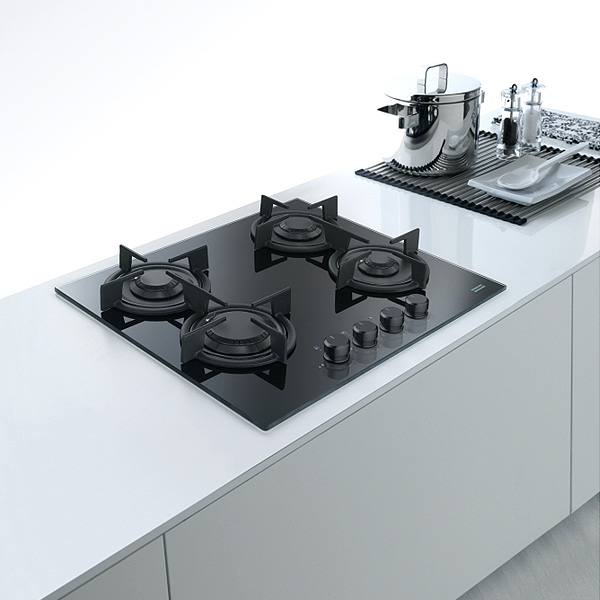 Plită incorporabilă pe gaz Franke FHCR 604 4G HE BK C Cristallo Nero