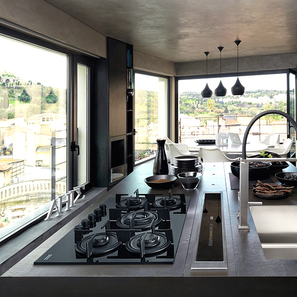 Plită incorporabilă pe gaz Franke FHCR 905 4G TC HE BK C Cristallo Nero 106.0374.288 - imagine 2