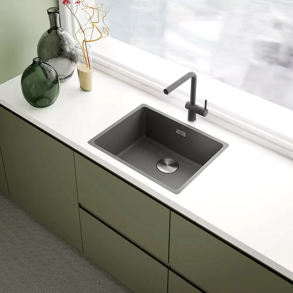 Bateria FRANKE Lina Extractibil Monojet Ardezie Gri (115.0733.716) - imagine 2