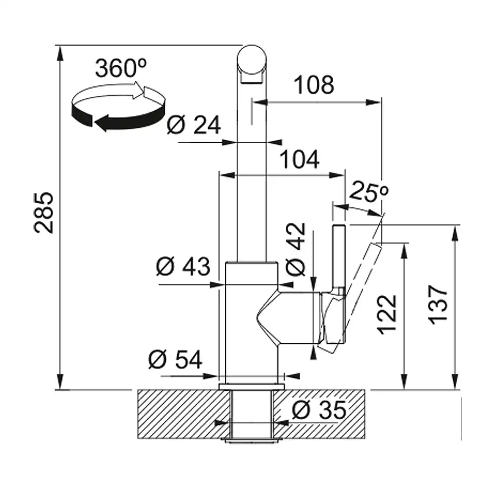 Bateria FRANKE Lina Extractibil Monojet Ardezie Gri (115.0733.716) - imagine 4