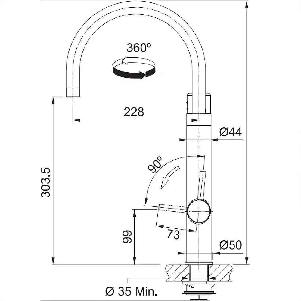 Кухонный смеситель FRANKE Vital Матовый Чёрный (120.0621.312) — изображение 5